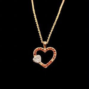 🆕 Garnet 14KT GP Heart Pendent Necklace
